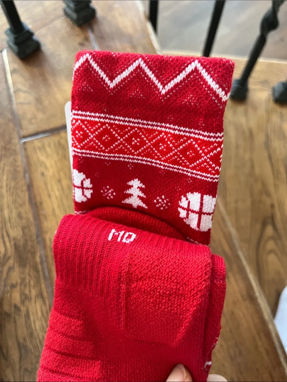 Nike Red Crew Socks with Gold Swoosh